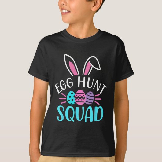 エッグ狩りスクワッドシャツ狩りシーズンおもしろいイースターD Tシャツ (正面)