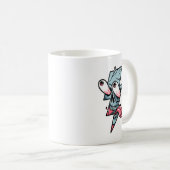 エッジおもしろいスカル顔及び稲妻形状 コーヒーマグカップ (正面右)