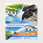 エッジのきいたクラックだらけの住宅地の壁面清掃　壁画 名刺 (外部フラット)