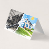 エッジのきいたクラックだらけの住宅地の壁面清掃　壁画 名刺 (裏面)