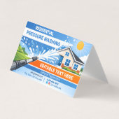 エッジのきいたクラックだらけの住宅地の壁面清掃　壁画 名刺 (正面)