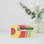 エッジのラベル付きモノグラムカラフル – 円01 名刺 (スタンド正面)