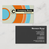 エッジのラベル付きモノグラムカラフル – 円03 名刺 (正面/裏面)