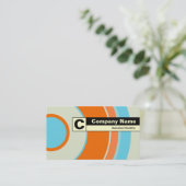 エッジのラベル付きモノグラムカラフル – 円03 名刺 (スタンド正面)