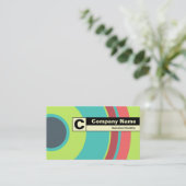 エッジのラベル付きモノグラムカラフル – 円04 名刺 (スタンド正面)