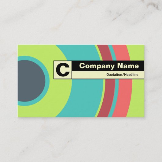 エッジのラベル付きモノグラムカラフル – 円04 名刺 (正面)