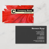 エッジのラベル付きモノグラム日本の – メープルリーフ 名刺 (正面/裏面)