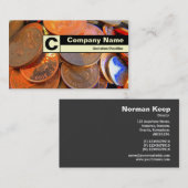 エッジのラベル付きモノグラム – お金の色 名刺 (正面/裏面)