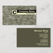 エッジのラベル付きモノグラム – デジタル花崗岩 名刺 (正面/裏面)