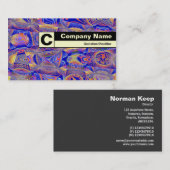 エッジのラベル付きモノグラム – フラクタル抽象芸術061012a 名刺 (正面/裏面)