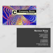 エッジのラベル付きモノグラム – フラクタル抽象芸術061012d 名刺 (正面/裏面)