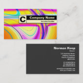 エッジのラベル付きモノグラム – フラクタル抽象芸術061012f 名刺 (正面/裏面)