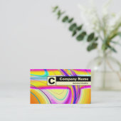 エッジのラベル付きモノグラム – フラクタル抽象芸術061012f 名刺 (スタンド正面)