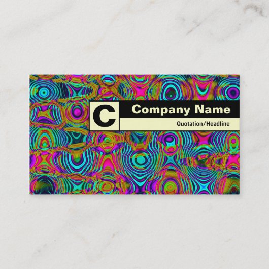 エッジのラベル付きモノグラム – フラクタル抽象芸術191111a 名刺 (正面)