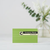 エッジのラベル付きモノグラム – ブラシ付き緑 名刺 (スタンド正面)