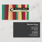 エッジのラベル付きモノグラム – 不規則なストライプ02 名刺 (正面/裏面)