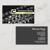 エッジのラベル付きモノグラム – 古いタイプライター 名刺 (正面/裏面)