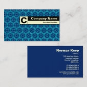 エッジのラベル付きモノグラム – 幾何学的パターン 名刺 (正面/裏面)