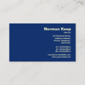 エッジのラベル付きモノグラム – 幾何学的パターン 名刺 (裏面)