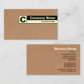 エッジのラベル付きモノグラム – 段ボール箱 名刺 (正面/裏面)