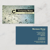 エッジのラベル付きモノグラム – 私のウィンドウに雨 名刺 (正面/裏面)