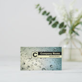 エッジのラベル付きモノグラム – 私のウィンドウに雨 名刺 (スタンド正面)