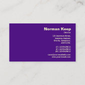 エッジのラベル付きモノグラム – 紫色の幾何学的パターン 名刺 (裏面)