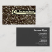 エッジのラベル付きモノグラム – 花 名刺 (正面/裏面)