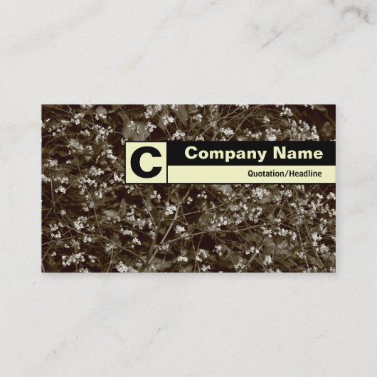 エッジのラベル付きモノグラム – 花 名刺 (正面)