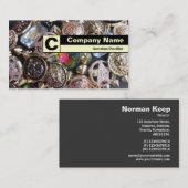 エッジのラベル付きモノグラム – Flea きらきら光る Market 名刺 (正面/裏面)