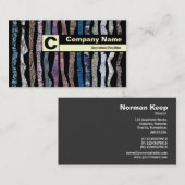 エッジのラベル付きモノグラム – Sedum （秋の喜び） 名刺 (正面/裏面)