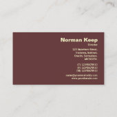 エッジのラベル付け – ブラウンエンボステックス 名刺 (裏面)