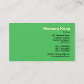 エッジのラベル付け – ブラシ付き緑 名刺 (裏面)