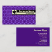 エッジのラベル付け – 紫色のジオメトリパターン 名刺 (正面/裏面)