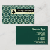 エッジのラベル付け – 緑のジオメトリパターンII 名刺 (正面/裏面)