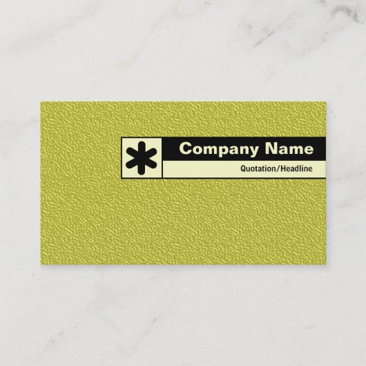 エッジのラベル付け – 黄色のエンボステクスチャ 名刺 (正面)