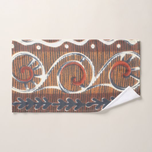 エッジの効いたアフリカのファッションカラー伝統的アートデザイン バスタオルセット (ハンドタオル)