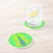 エッジの効いた幾何学的なネオンデザイン コースター (側面)