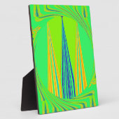 エッジの効いた幾何学的なネオンデザイン フォトプラーク (側面)