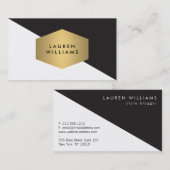 エッジはっきりしたジオメトリック黒/白 名刺 (正面/裏面)