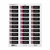 エッジィなローズとモダンなストライプのリターンアドレスラベル ラベル (フルシート)