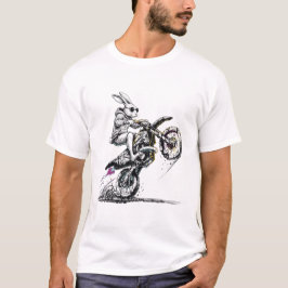 エッジィバイカーバニー モトクロス ダートバイク イースター Tシャツ