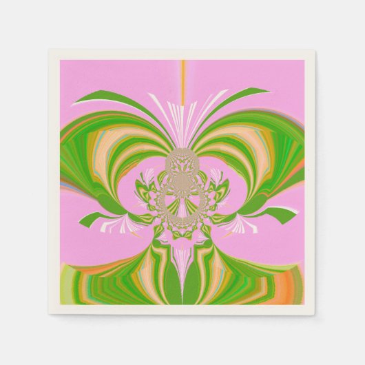 エッジィ ピンク シック モチーフ ナプキン スタンダードカクテルナプキン (正面)