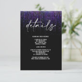 エッジィQRパープルグリッター詳細カード 招待状 (スタンド正面)