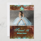 エッジウェスタン甘い16ブルーブラウンスター 招待状 (裏面)