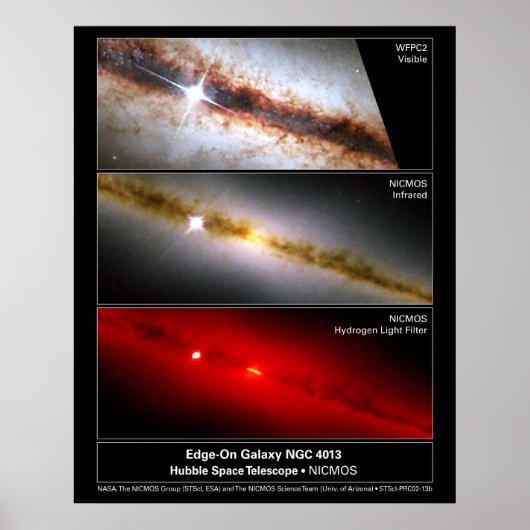 エッジオン銀河系NGC 4013ハッブル望遠鏡 ポスター (正面)