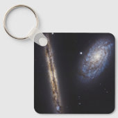 エッジオン銀河系Ngc 4302 & Tilt銀河系Ngc 4298 キーホルダー (正面)