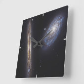 エッジオン銀河系Ngc 4302 & Tilt銀河系Ngc 4298 スクエア壁時計 (傾斜)