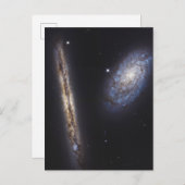 エッジオン銀河系Ngc 4302 & Tilt銀河系Ngc 4298 ポストカード (正面/裏面)