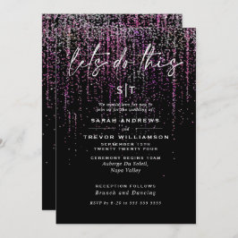 エッジジシックマゼンダグリッターガーランド招待状 招待状